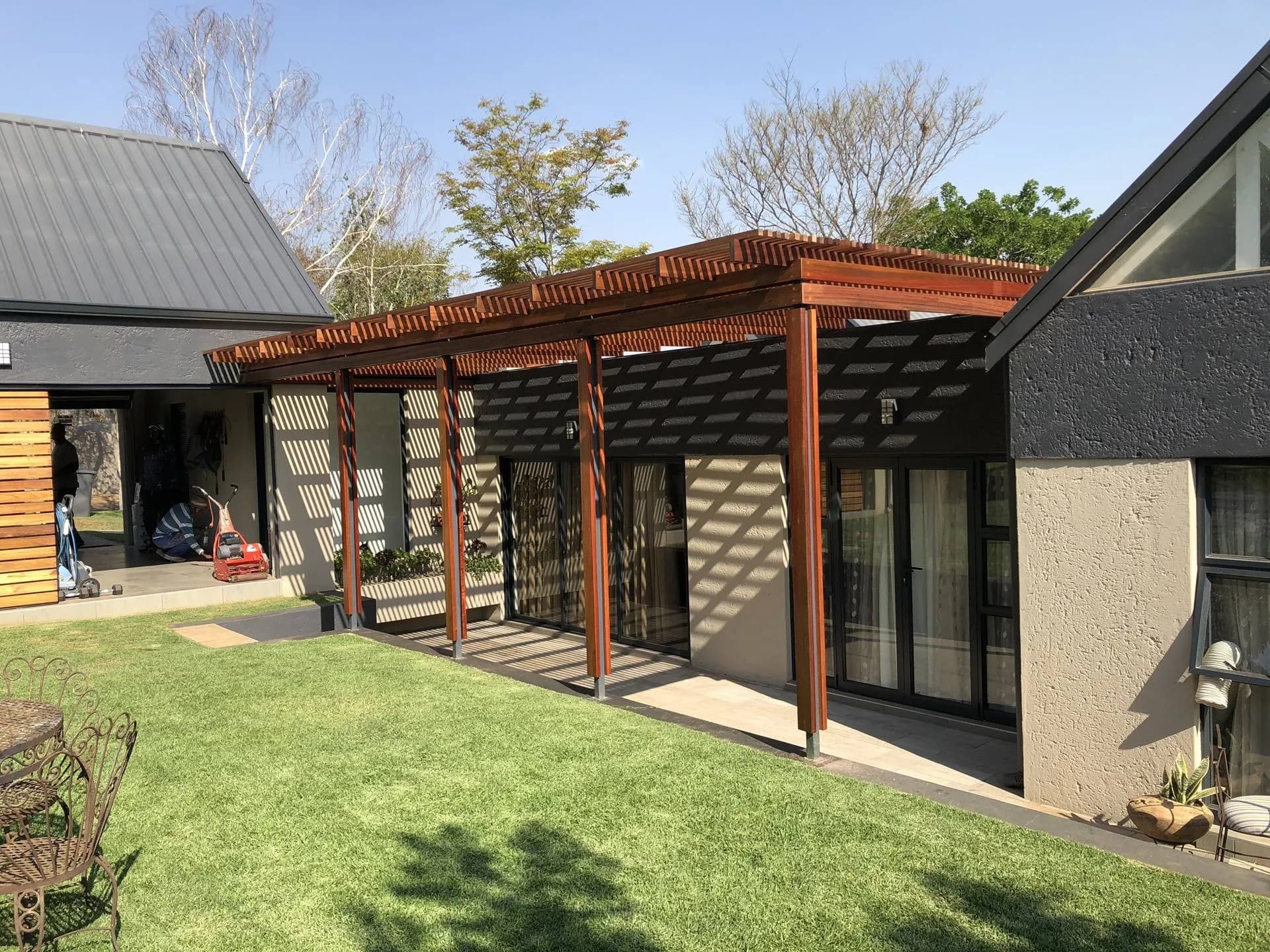 Pergola Installation — landscaping project in Centurion